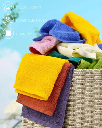 Miniatura 4 de Cleanbear Paños de lavado para tu cuerpo, paquete de 24 paños de algodón suave, juego de paños de ducha grandes (8 colores de 13 x 13 pulgadas)