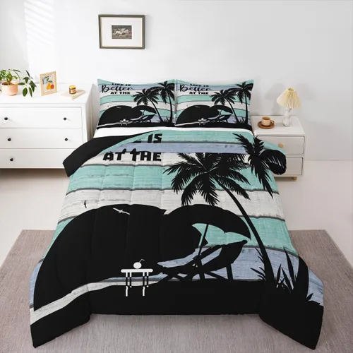 Miniatura 7 de Erosebridal Juego de ropa de cama de pesca tamaño individual, juego de edredón de peces coloridos para niños, adolescentes, hombres, pescadores