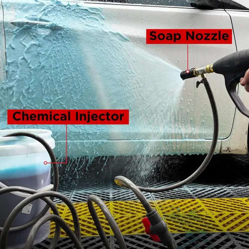 Miniatura 3 de Lavadora a presión de inyección química externa ajustable de largo alcance EZALOR Kit de boquilla de inyector aguas abajo, 2-2.5 GPM, conexión