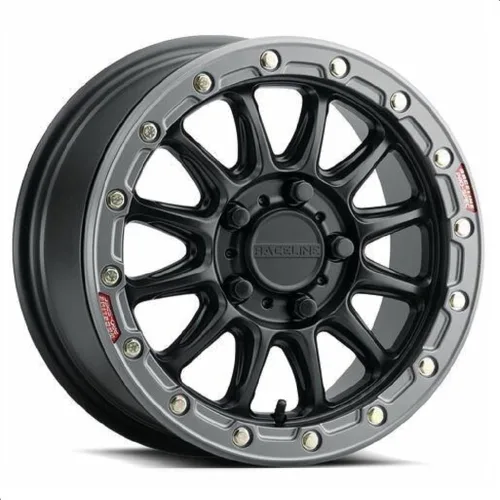 Miniatura 2 de Bundle - 9 Items: Raceline Alpha 15" Wheels Bk +53mm 33" Crawler XR Tires [5x4.5 Bolt Pattern 12mmx1.5 Lug Kit]