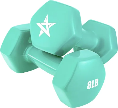 Miniatura 11 de Yes4All Mancuernas Hexagonales de Vinilo - Juego de 2 Mancuernas para Gimnasio en Casa y Entrenamiento de Fuerza (Opciones de Peso de 2-15 libras)