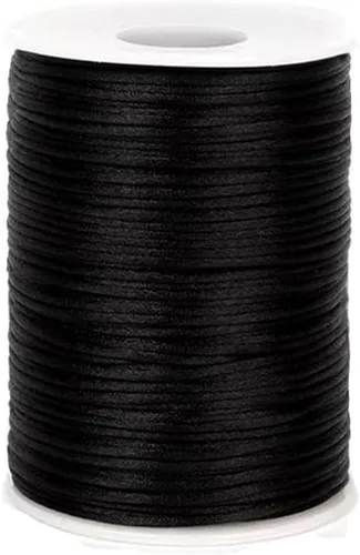 Miniatura 24 de 2.0 mm x 110 yardas de cordón de satén de nailon para abalorios, hilo trenzado para nudos chinos, rattail, macramé, pulseras, collares, fabricación