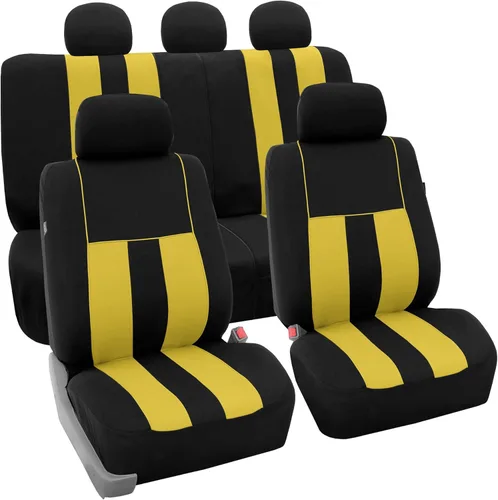 Miniatura 31 de FH Group - Juego completo de fundas para asientos de auto con rayas llamativas, ajuste universal para asientos delanteros de respaldo bajo, Verde