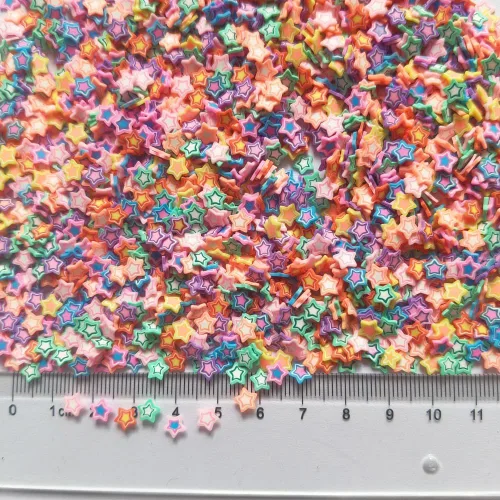 Miniatura 3 de 1.41 oz Mini Fimo Polímero Estrellas Rebanadas Adultos Uñas Rebanadas Rebanadas Arte Diseño Suministros DIY Artesanía (Estrellas)