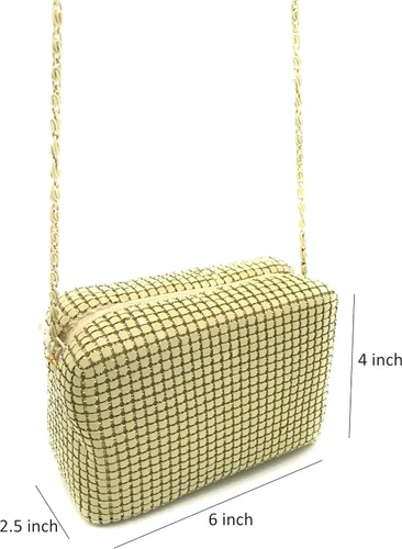 Miniatura 2 de Bolso de noche de malla metálica XS para mujer, Beige