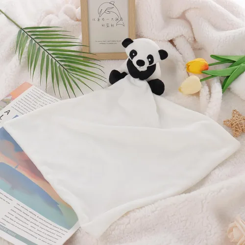 Miniatura 2 de Apricot Lamb Manta de seguridad de animales de peluche, panda, manta de personaje para guardería, felpa de lujo para acurrucarse