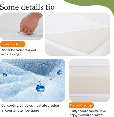 Miniatura 7 de BestMassage Colchón de espuma viscoelástica de gel de 12 pulgadas para sueño fresco y alivio de presión, colchón Queen de firmeza media para niños