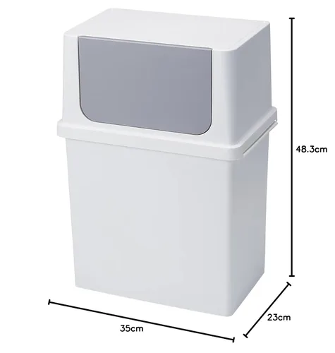 Miniatura 9 de Like-IT LBD-09 - Cubo de basura con tapa, apertura frontal, aprox. 17 L, ancho y apilable, color blanco, fabricado en Japón