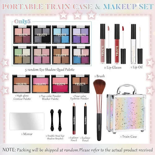 Miniatura 2 de YBUETE Juego de maquillaje para principiantes para adolescentes, niñas, mujeres, regalo de maquillaje para ella, kit de maquillaje con estuche