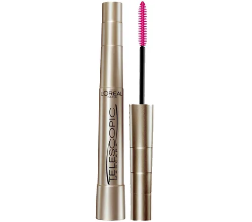 L'Oreal Paris - Máscara de alargamiento de pestañas, maquillaje telescópico original, con cepillo de doble precisión para separar pestañas, lavable,