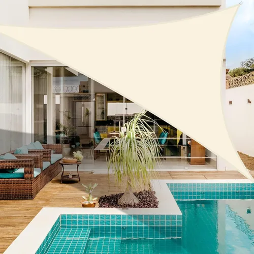 Miniatura 20 de Neween Toldo tipo vela triangular de 6 pies 7 pulgadas x 6 pies 7 pulgadas x 6 pies 7 pulgadas, impermeable, para patio, terraza, pérgola, para Gris