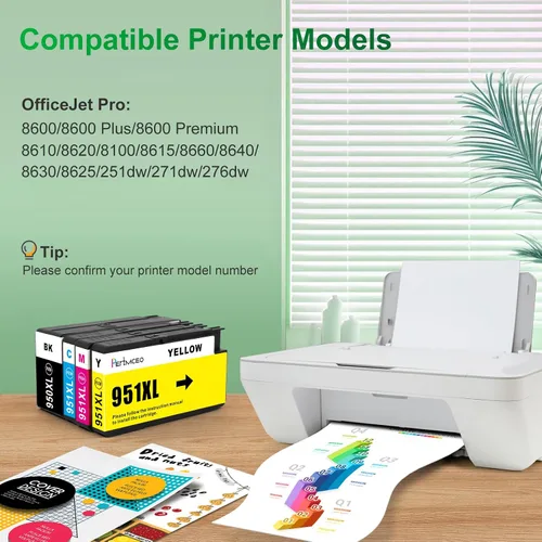 Miniatura 2 de Cartuchos de tinta 950 951 de repuesto para HP 950 951 XL compatible con impresora HP OfficeJet Pro 8610 8600 8620 8100 8630 8625 8615 8660 276dw