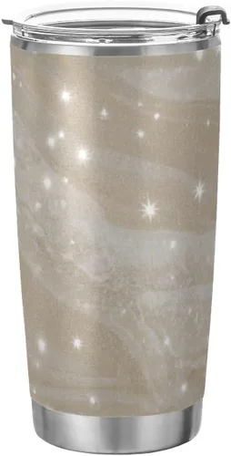 Fake Glitter Marble White Stainless Steel bottle with straw with Lid and Straw leak proof coffee travel mug for travel leakproof vacuum insulated