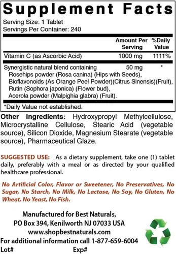 Miniatura 2 de Best Naturals Vitamina B12 6000 mcg y vitamina C 1000 mg