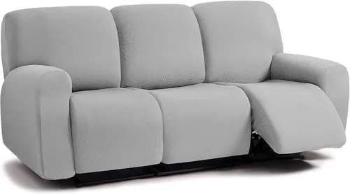 Miniatura 48 de ULTICOR - Juego de 8 fundas para sofá reclinable de jacquard, fundas elásticas para sofá reclinable para 3 cojines, fundas gruesas, suaves y Gris