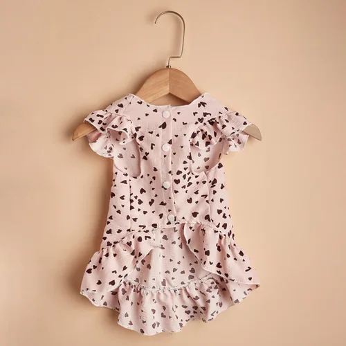 Miniatura 4 de Generic Vestido para perro con estampado de corazón rosa, talla XS, lindo vestido para perro, falda tutú para cachorro, chihuahua, cumpleaños