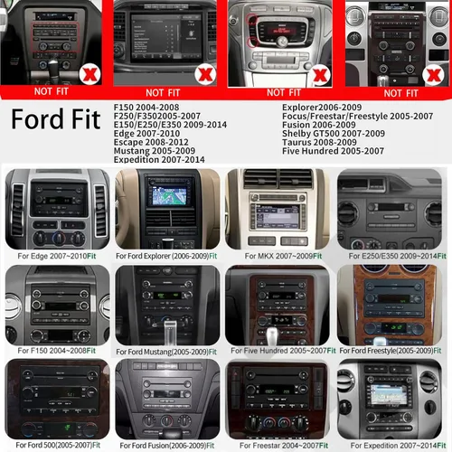 Miniatura 2 de Estéreo de coche para Ford Explorer Fusion Focus Edge Taurus Freestar F150 F250 F350 Radio - 7 pulgadas pantalla táctil GPS Bluetooth FM/RDS SWC