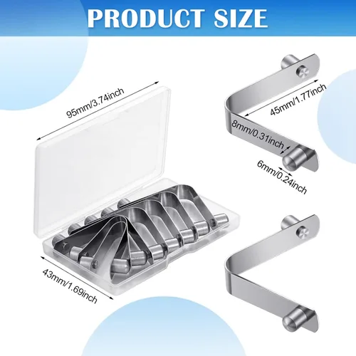 Miniatura 2 de Oudain 20 piezas de clip universal de acero inoxidable para todas las piscinas, botón de resorte, espumadera de spa/redes de bloqueo de doble