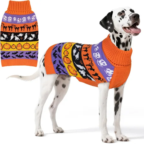 Miniatura 16 de KYEESE Suéter de Navidad para Perro, Suéter Cálido de Cuello de Tortuga para Perros Pequeños Macho y Hembra con Patrón de Copo de Nieve y Reno, Ropa