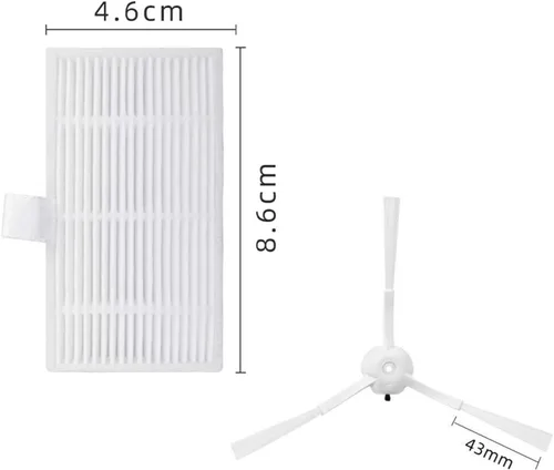 Miniatura 4 de McbeAn Piezas de tela de fregona compatibles con bolsas de polvo Lydsto W2, filtro Hepa y cepillo lateral, robot aspiradoras, piezas de repuesto
