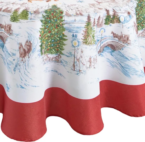 Miniatura 9 de Elrene Home Fashions Manteles Individuales de Tela Santa Snowy Sleighride, Decoración de Mesa de Navidad, 13" An x 19" L, Juego de 4