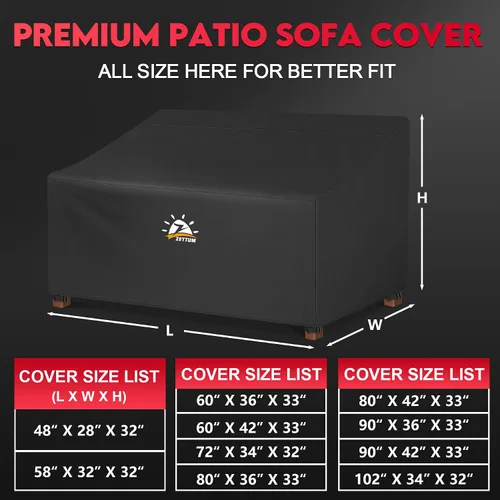 Miniatura 3 de Zettum Funda para sofá biplaza de patio de 48 pulgadas a 600D, funda de sofá para exteriores, impermeable, resistente, funda de banco de 2 plazas