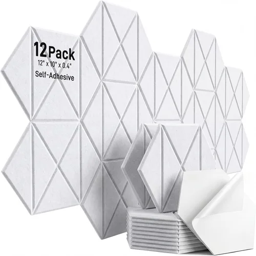 Miniatura 32 de Paquete de 8 Paneles Decorativos Absorbentes de Sonido, Arte de Pared Absorbente de Sonido, Arte de Pared Acústico de 48 x 32 Pulgadas
