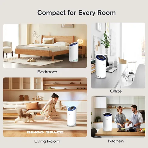 Miniatura 8 de Purificadores de aire para el hogar, habitación grande, dormitorio de hasta 2400 pies² con HEPA verdadero de 4 etapas. El filtro de aire Airspark