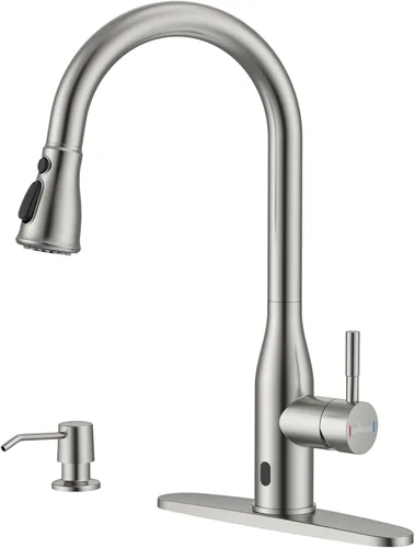 Miniatura 24 de APPASO Grifo de cocina negro con filtro de agua, mangueras certificadas por cUPC, grifos de fregadero de 3 vías con rociador extraíble, 3 modos