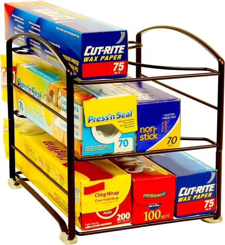 Estante organizador para envoltorios de cocina marca DecoBros, para cajas pequeñas y estándar de 2-1/2 pulgadas