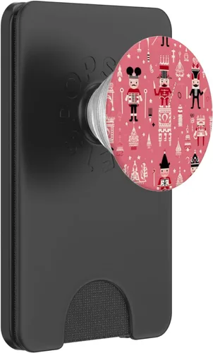 Miniatura 7 de PopSockets PopGrip estándar con temática navideña de cascanueces de Navidad rosa