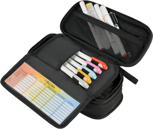 Miniatura 8 de YOKUMA Estuche de Lápices Bolsa de Lápices para Niños de Gran Capacidad Bolsa Caja de Bolígrafos, Suministros Escolares Universitarios Estéticos