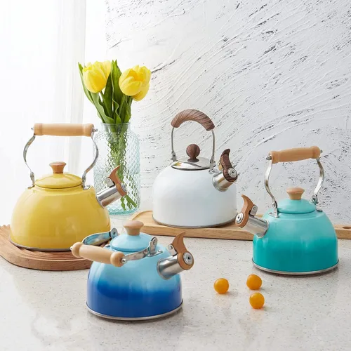Miniatura 7 de ROCKURWOK - Tetera para estufa, tetera con mango ergonómico de tacto fresco, tetera de acero inoxidable de grado alimenticio, hervidor de té