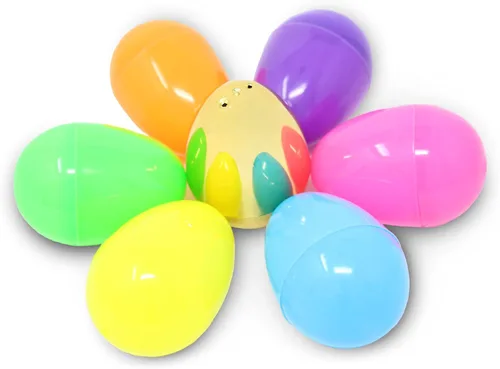 Miniatura 7 de JOYIN 500 huevos de Pascua de plástico, vacíos de 2.3 pulgadas, 494 piezas coloridos con 6 huevos dorados, rellenables a granel para caza de Pascua