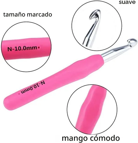Miniatura 2 de Yarniss - Juego de ganchos de ganchillo ergonómicos grandes de 0.256 pulgadas, 0.276 pulgadas, 0.315 pulgadas, 0.354 pulgadas, 0.394 pulgadas