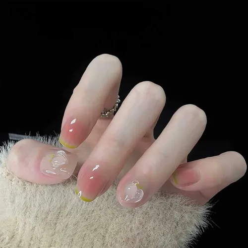 Miniatura 9 de RikView Uñas postizas a presión con forma de ataúd, uñas acrílicas largas con flores 3D, uñas postizas rosadas brillantes para mujeres, juego de 24