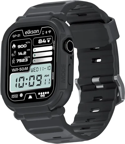 Miniatura 23 de elkson Quattro Pro Series Rugged para Apple Watch Ultra 3 2 1 Band Case de 1.732 pulgadas (1.929 in), protector de pantalla de vidrio templado