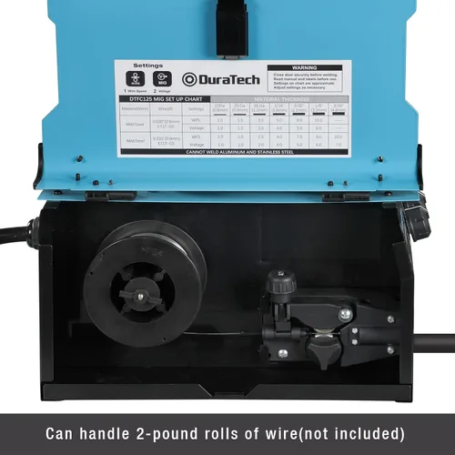Miniatura 4 de DURATECH Soldador MIG de 140 amperios, máquina de soldadura 4 en 1 de 120 V, núcleo de flujo sin gases/núcleo sólido, blindado a gas, soldador
