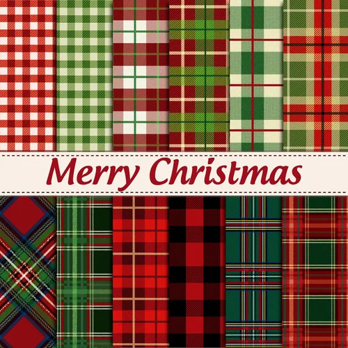 Whaline 24 piezas de papel con patrón de Feliz Navidad, álbumes de recortes, papel especial de doble cara, papel decorativo para manualidades,