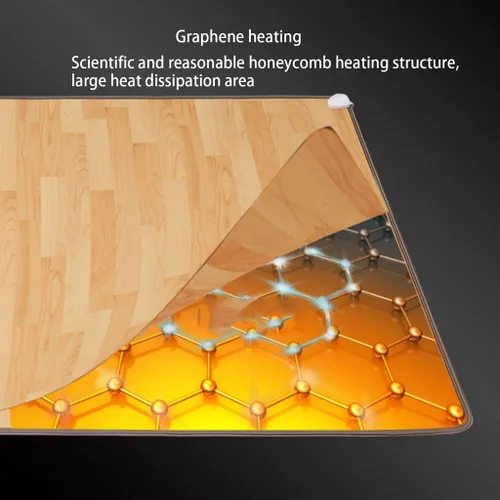 Miniatura 3 de Electric Heating Carpet Floor Mats Under Desk Adjustable and Timing Design, Large Size Heated Floor Mat for Office, Home (A 100x100cm)