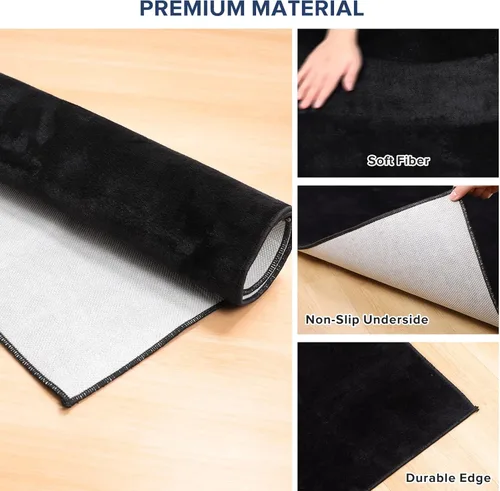Miniatura 3 de Tapete grande para silla de oficina para suelo duro, 63 x 51 pulgadas, alfombra de escritorio de tela de franela, protector para oficina en casa