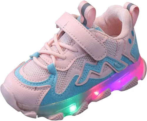 YDNGF Los niños del bebé de las muchachas llevaron la luz luminosa corriendo los zapatos del deporte 12M-6Y de los niños pequeños