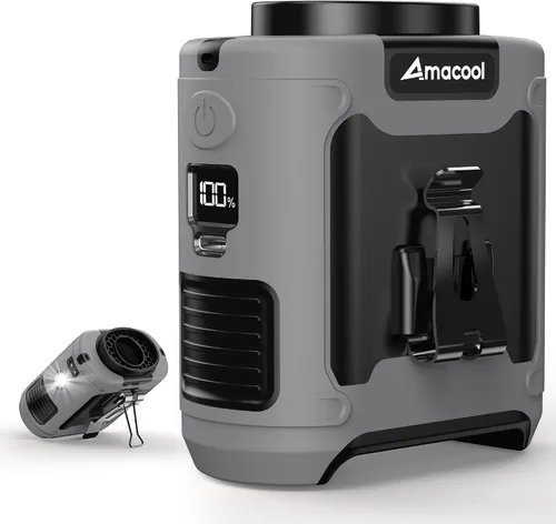 Miniatura 27 de AMACOOL Mini ventilador de cintura portátil con clip, 13,000 rpm, 4 velocidades, ventilador de cuello personal, hasta 24 horas de duración