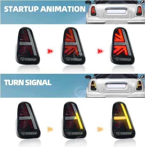 Miniatura 3 de Archaic Luces traseras compatibles con Mini Hatch R50 R53 2001-06 [One D,Cooper S, Cooper] y Mini Cabrio R52 2004-08 [Cooper S, One], con animación