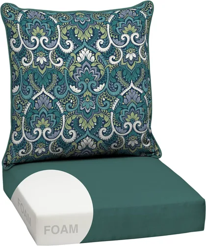 Miniatura 142 de Arden Outdoor Deep Seat Cushion Set, 24 x 24 pulgadas, Cojín para patio resistente al clima, a la lluvia y a la decoloración para silla, sofá y sofá