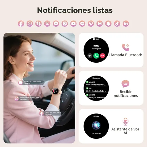 Miniatura 3 de Blackview Smart Watch for Women(Make/Answer Calls), 1.43''AMOLED Touchscreen Fitness Tracker with 100+ Sports Modes, Heart Rate/SpO2/Sleep Monitor/2