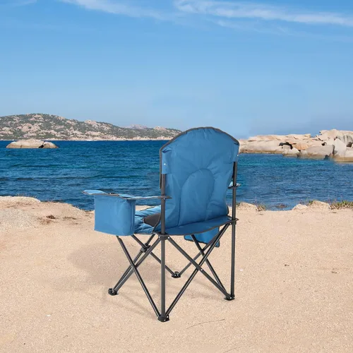 Miniatura 7 de Arrowhead Outdoor Silla cuádruple plegable portátil para acampar con enfriador de 4 latas, portavasos, bolsa de transporte resistente con correa