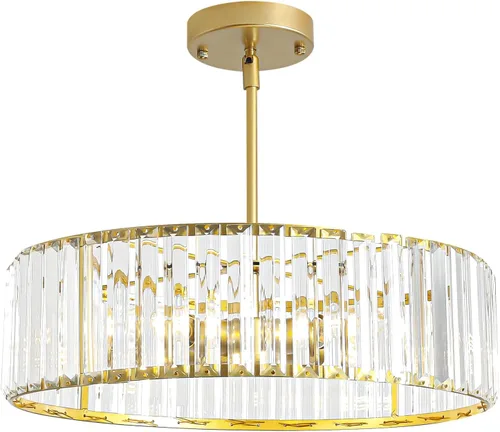 Miniatura 11 de 1 Pack Crystal Pendant Lights Kitchen Island,Modern Gold Pendant Light Fixtures,Adjustable Hanging Lighting for Kitchen Island Dining Room Bar Foyer