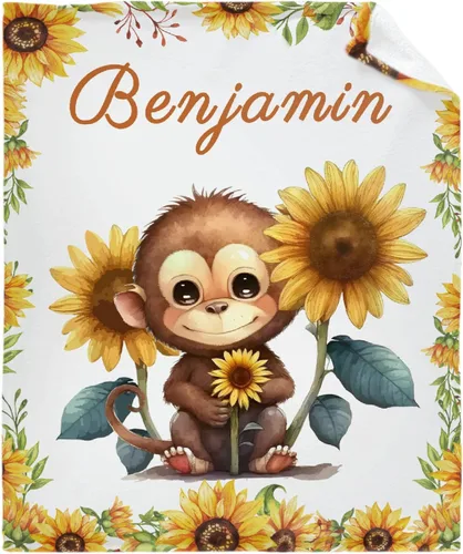 Miniatura 32 de Regalo personalizado para niños/niños, mantas personalizadas de animales para sofá, cama, dormitorio, sala de estar, manta ligera