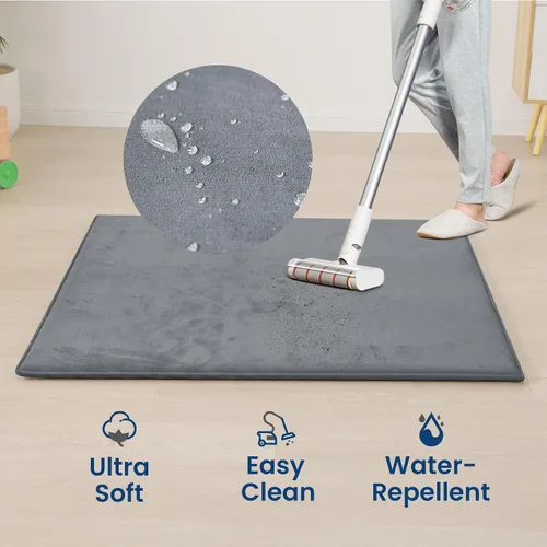 Miniatura 8 de Huloo Sleep Alfombra de Juego para Bebés para el Piso, Espesor de 1.3" de Espuma Elástica, Alfombra de 50"×74" para Pecho, Repelente al Agua, Gris